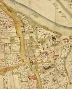 Der Gerichtsplatz in Wommen in der Katasterkarte von 1733 Vorschaubild