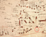 Ummauerter Lindenplatz vor dem Kirchhof von Bischhausen auf der Katasterkarte von 1688 Vorschaubild
