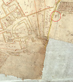 Die Linde in Fronhausen an der Gießener Straße auf der Katasterkarte von 1727 Vorschaubild