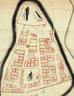 Linde und Tisch auf dem Stadtplan von Trendelburg von 1749 Vorschaubild