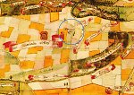 Karte vom Mittelstedter Feld um 1587. Ausschnitt <i>Mittelsteder gerichts Sitz</i> mit 2 Bäumen (Linden?). Vorschaubild
