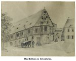Das Rathaus mit der Linde zu Geisenheim. Zeichnung von A. Gergens (1858) Vorschaubild