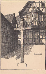 Das Marktkreuz in Breuberg (Postkarte von Otto Ubbelohde um 1920) Vorschaubild