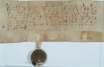 Graf Gottfried VII. quittiert Johann von Falkenstein-Münzenberg den Erhalt des Brautgeldes